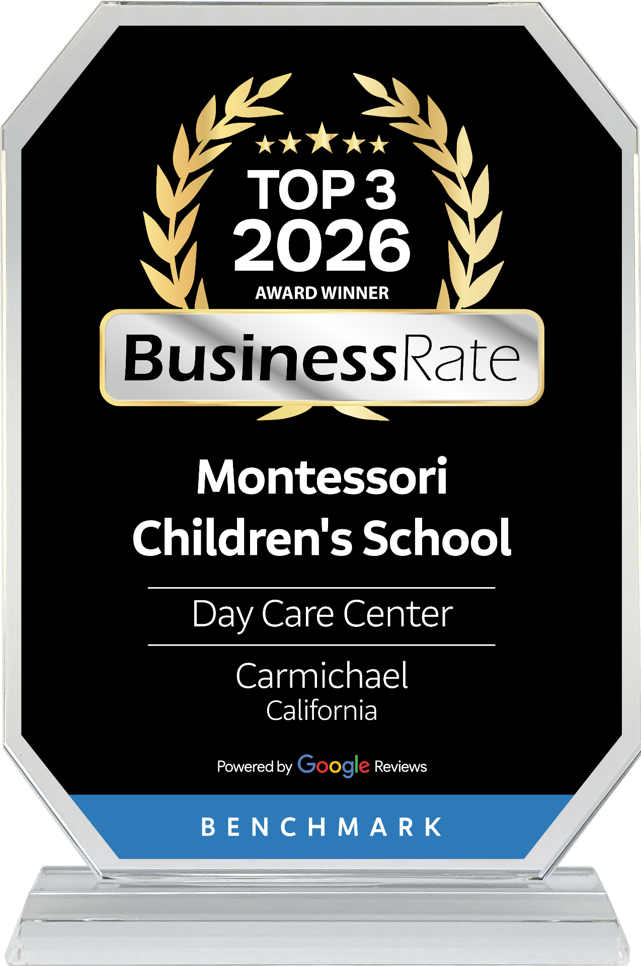 BusinessRate Top 3 2026 Award Winner — Montessori Children's School, Carmichael CA